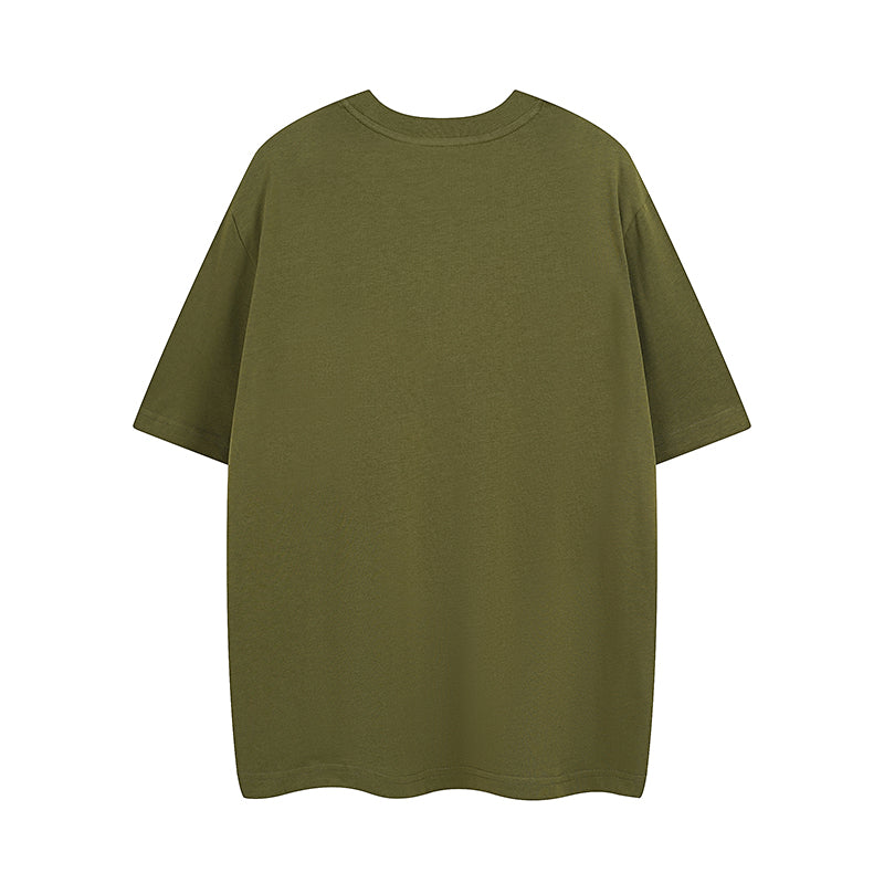Olive Gucci T-shirt, short sleeves, crew neck