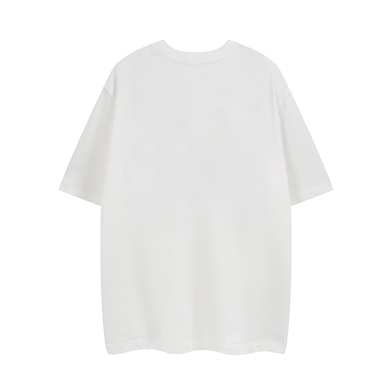 White short-sleeve T-shirt, plain back view