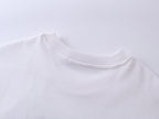 White crewneck T-shirt neckline with ribbed collar