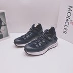 Moncler lace-up sneakers, dark blue, paired view with chunky white sole