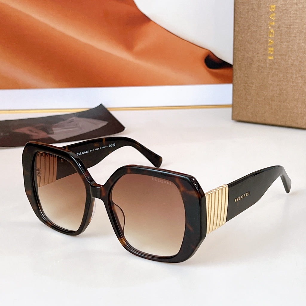 Bvlgari sunglasses with tortoiseshell frames and tinted brown lenses