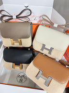 Hermes crossbody bags set with grey and cream top bags plus black and tan styles