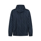 Fendi hooded windbreaker in dark blue with FF monogram, elastic cuffs