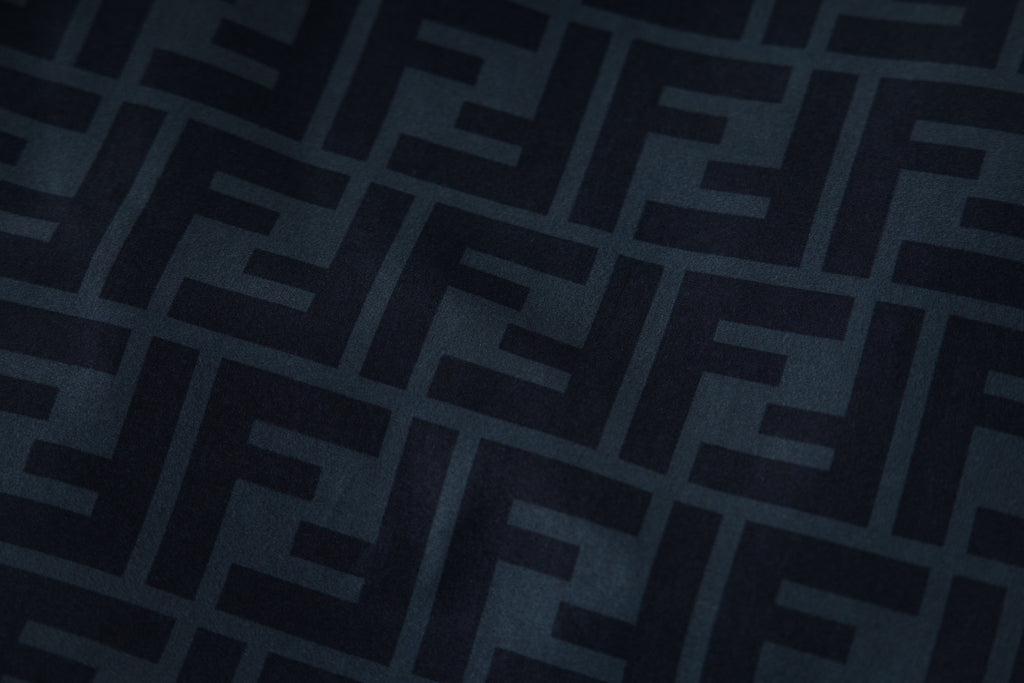 FF monogram fabric on Fendi hooded windbreaker in dark blue pattern