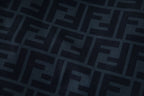 FF monogram fabric on Fendi hooded windbreaker in dark blue pattern