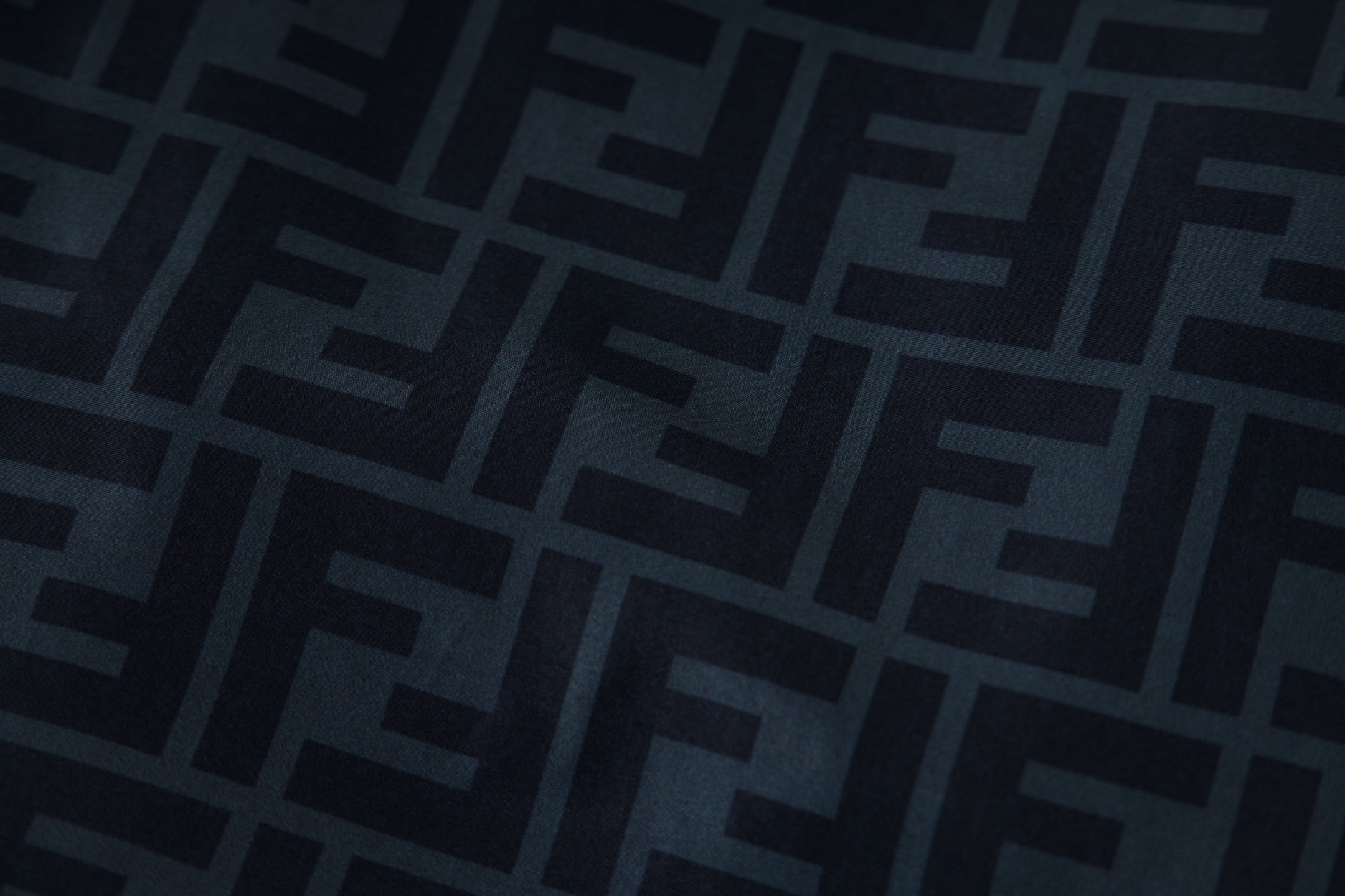 FF monogram fabric on Fendi hooded windbreaker in dark blue pattern
