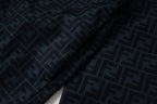 Fendi hooded windbreaker FF monogram fabric in dark blue