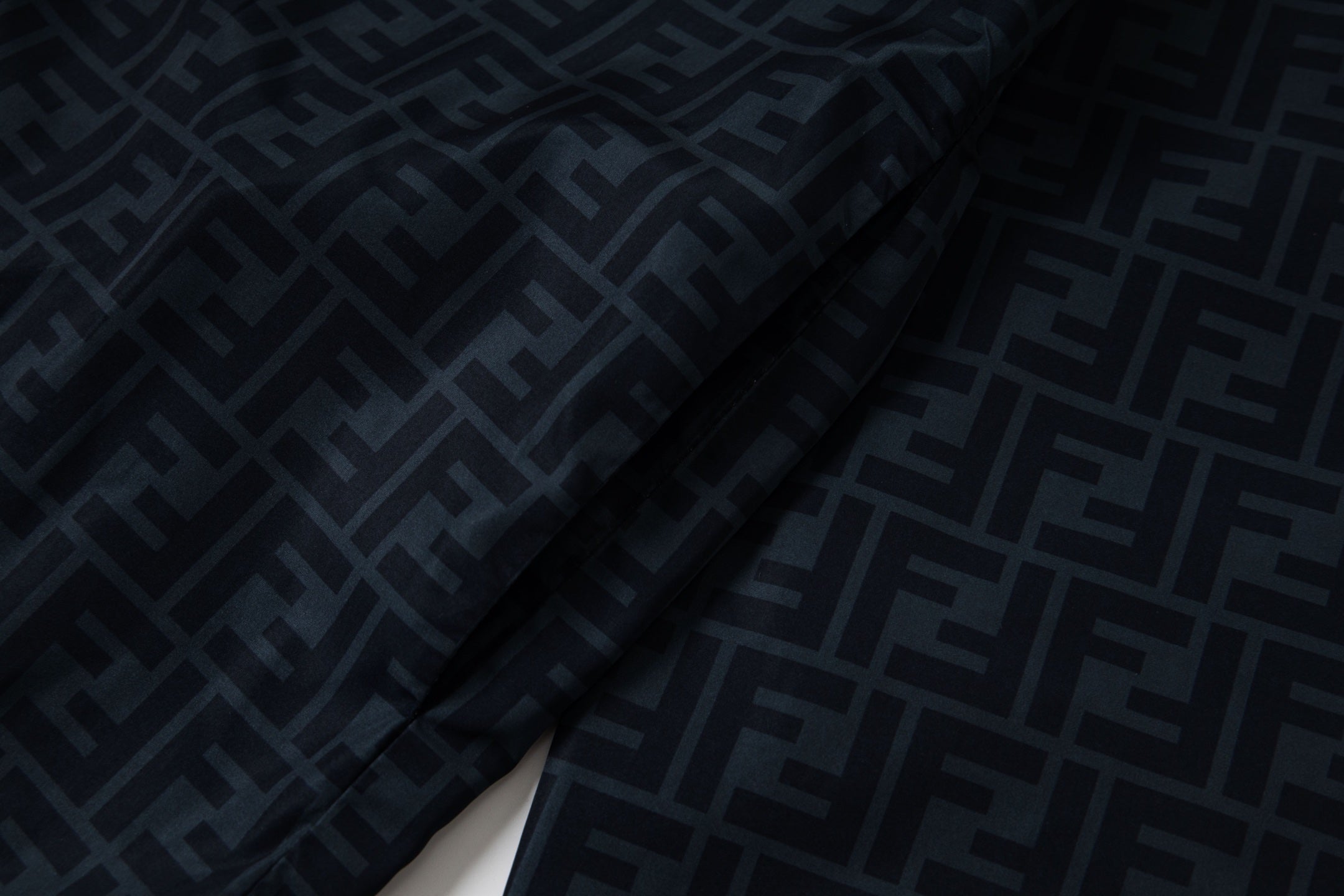 Fendi hooded windbreaker FF monogram fabric in dark blue