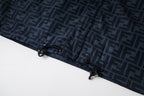 Fendi hooded windbreaker hem with elastic drawcord and FF monogram fabric