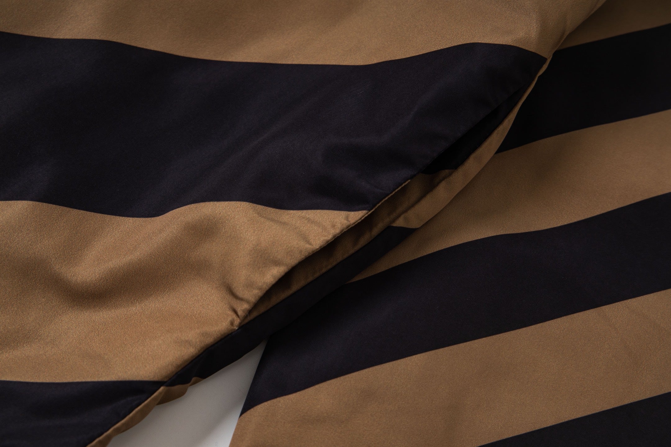 Fendi jacket fabric with diagonal tan and navy stripe panels