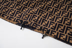 Fendi jacket hem with adjustable toggles over FF monogram fabric