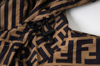 Fendi hooded jacket neckline detail with drawstring and FF logo pattern