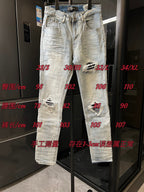 Amiri light-wash jeans with ripped knees and straight leg fit