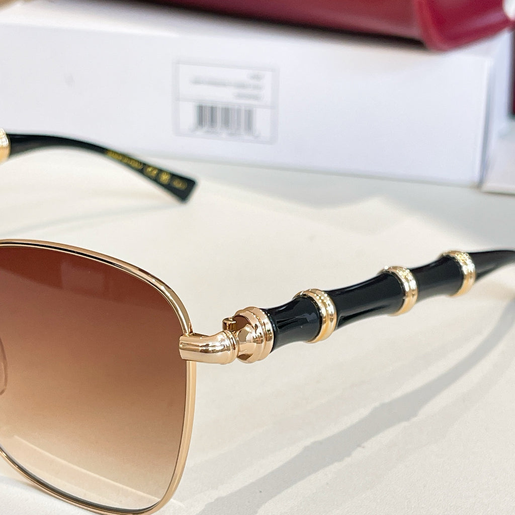 Gucci glasses temple with black acetate and gold trim