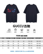T-shirt size chart and icons with XS–XL measurements