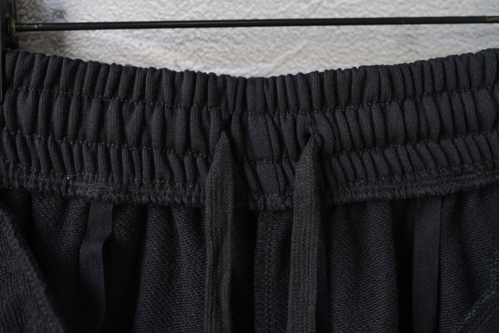 Black Balenciaga track shorts elastic waistband with gathered pleats
