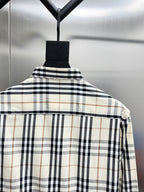 Back view plaid long-sleeve shirt with collar and button placket, Burberry