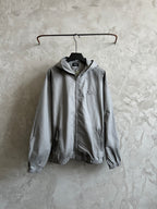 Balenciaga light gray hooded zip jacket with front pockets