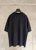 Louis Vuitton black crewneck T-shirt, short sleeves, small chest LV logo