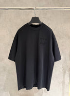 Louis Vuitton black crewneck T-shirt, short sleeves, small chest LV logo