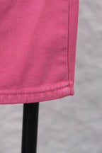 Pink pants cuff with stitched hem