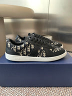 Dior unisex low-top lace-up sneakers, black with monogram-style side panels