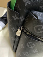 Louis Vuitton monogram mini backpack close-up with zipper detail and lock