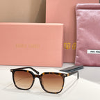 Sunglasses with tortoiseshell square frames and tan tinted lenses, metal accents on temples