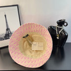 Gucci pink bucket cap with interior beige lining visible