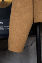 Burberry tan knit jacket sleeve with ribbed cuff