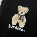 Kids long-sleeve sweatshirt, dark navy, close-up teddy bear graphic with wordmark