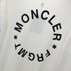 Moncler white back circle graphic long-sleeve sweatshirt with MONCLER text
