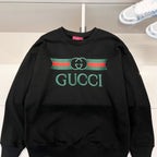 Gucci long-sleeve sweatshirt with green-red GG stripe and Gucci logo