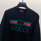 Gucci long-sleeve sweatshirt with GG stripe and Gucci wordmark