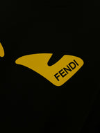 Black Fendi sweatshirt with yellow Fendi graphic logo print