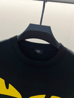 Black Fendi sweatshirt crew neck with small logo label