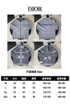 Dior long-sleeve jacket, gray zip-up with stand collar and front zipper