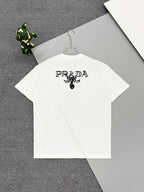 Prada short-sleeve T-shirt with large PRADA logo print on the chest