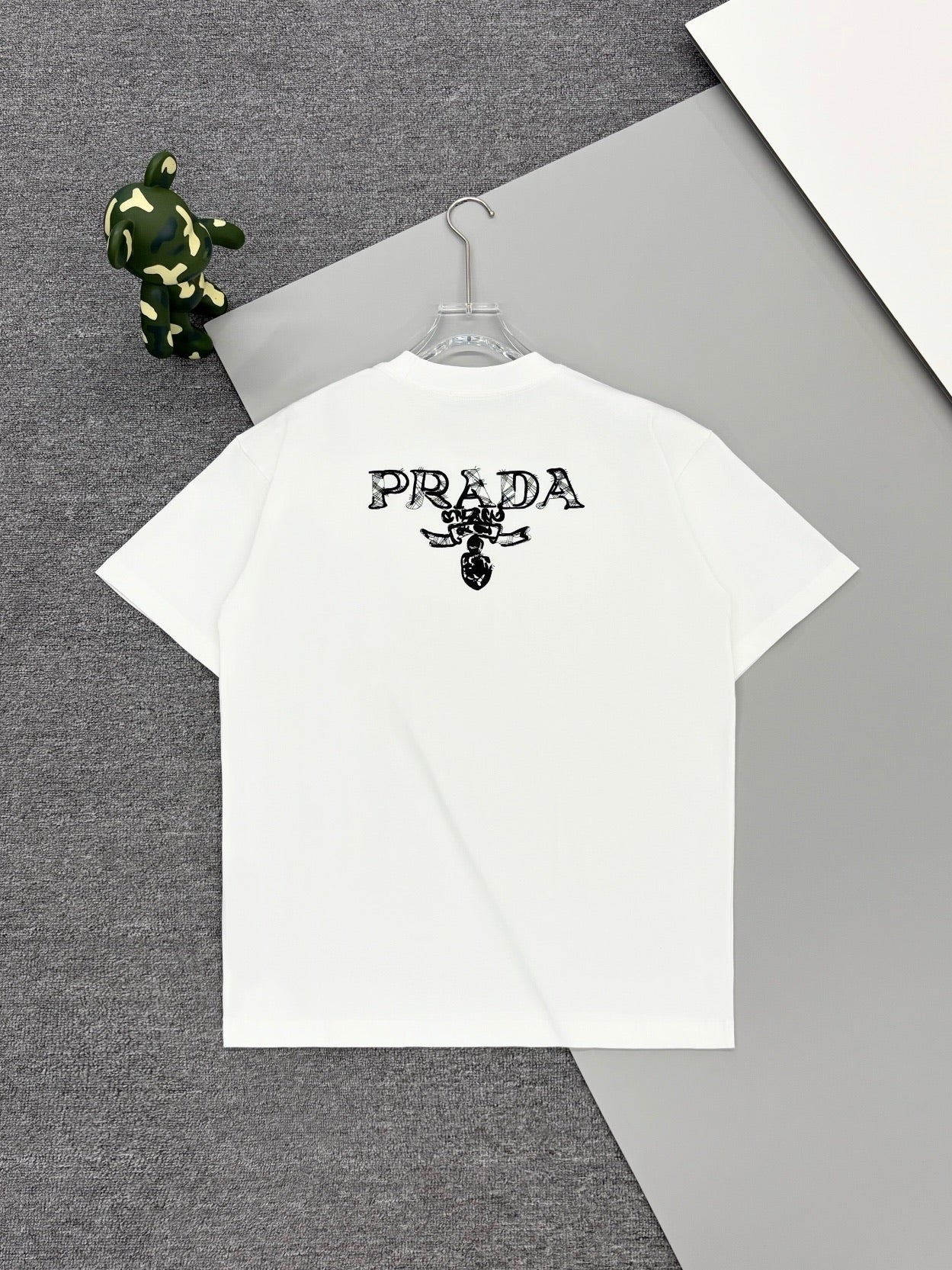 Prada short-sleeve T-shirt with large PRADA logo print on the chest