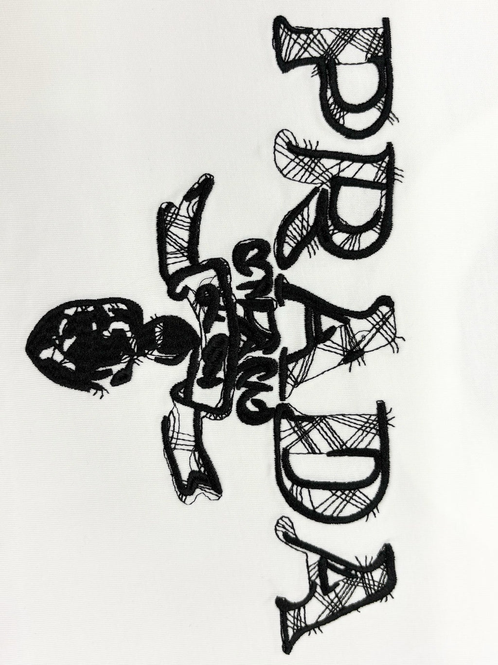 Prada short-sleeve T-shirt with scattered black graphic letter print