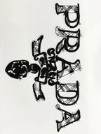 Prada short-sleeve T-shirt with scattered black graphic letter print