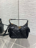 Dior quilted leather shoulder bag, black with gold-tone hardware and crossbody strap