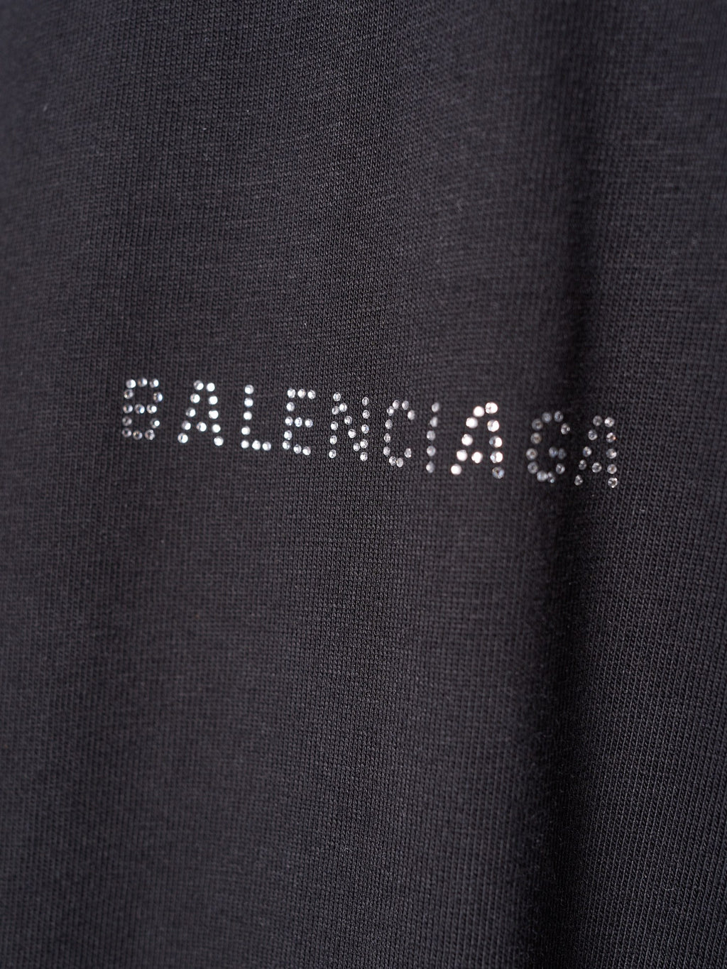Balenciaga black T-shirt fabric with dotted logo lettering on chest