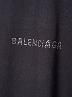 Balenciaga black T-shirt fabric with dotted logo lettering on chest