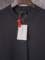 Balenciaga black crew-neck T-shirt with red drawstring and hanging tag