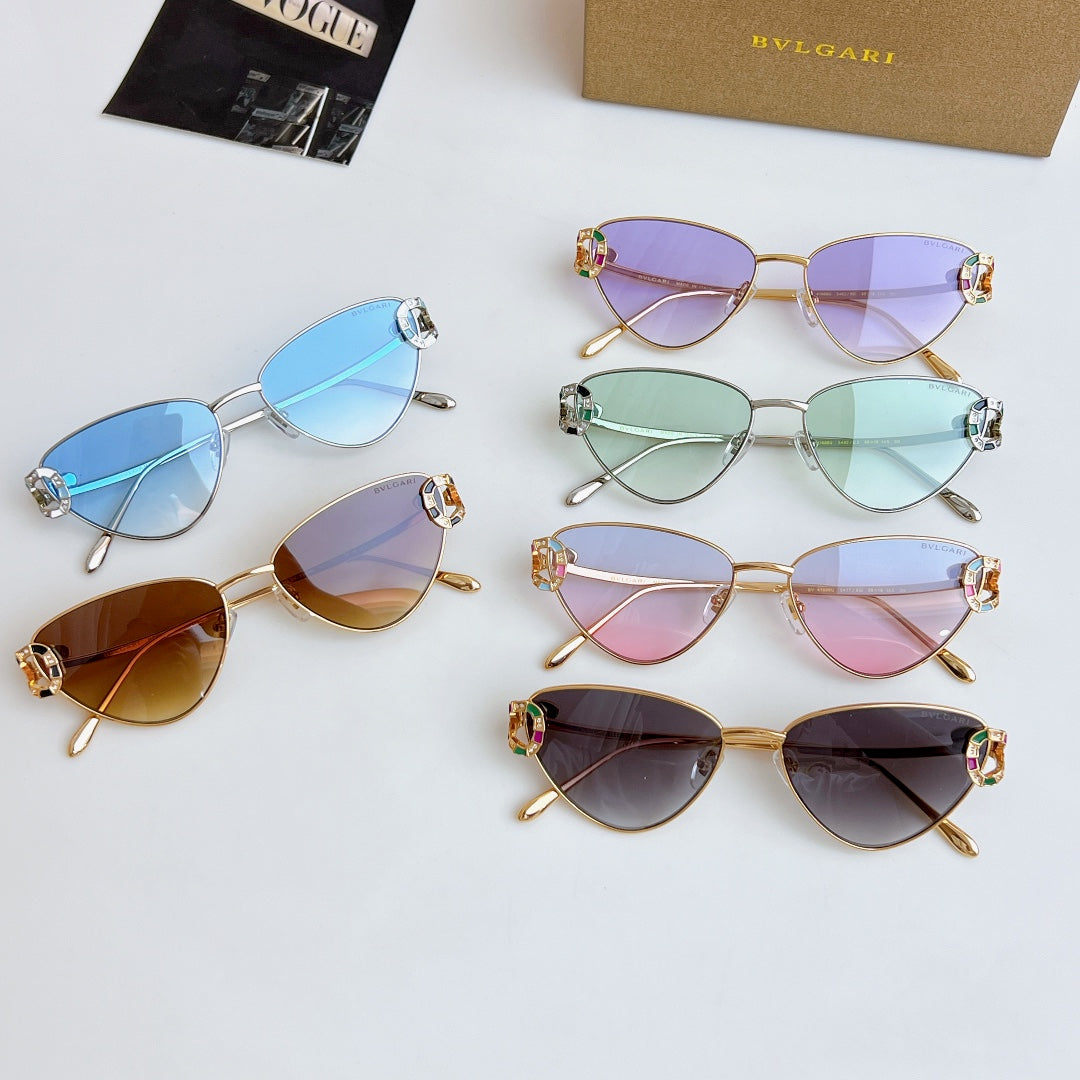 Jeweled eyeglasses assortment with multicolor tinted lenses in gold and silver frames