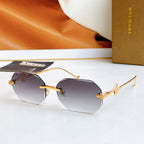 Bvlgari sunglasses with gold frame and dark gray mirrored lenses