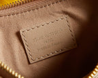 Louis Vuitton beige leather interior label card with stitched border