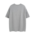Grey short-sleeve T-shirt with plain back