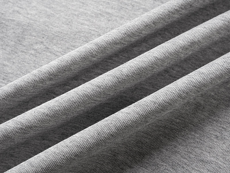 Grey T-shirt fabric with fine knit texture